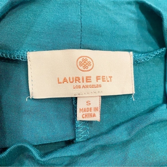 Laurie Felt | Knit Top Choker Neckline Spandex Tunic Teal Size Small - Picture 4 of 5